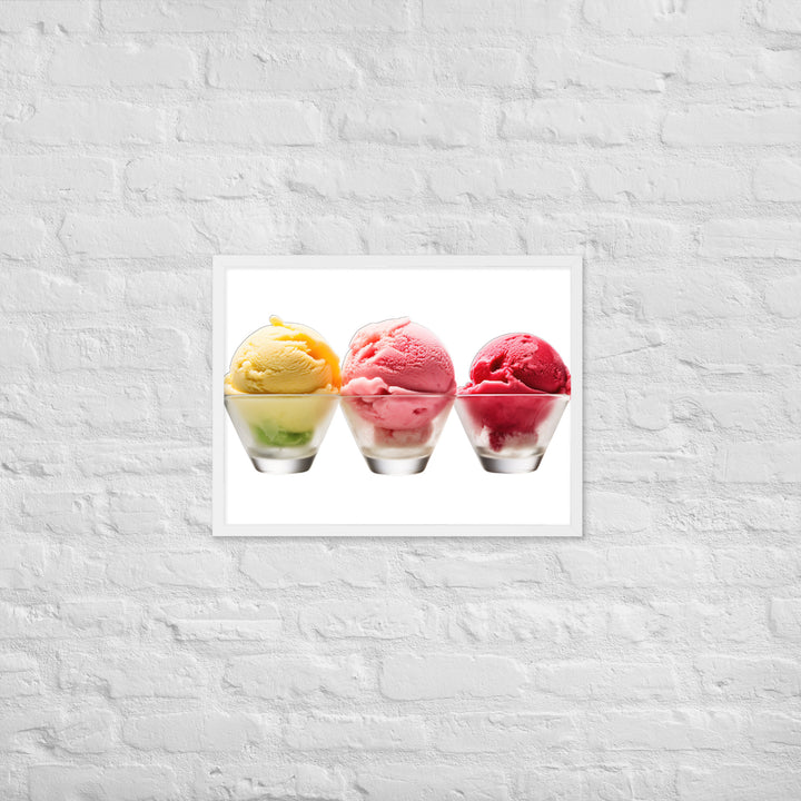 Trio of Sorbet Scoops Framed poster 🤤 from Yumify.AI