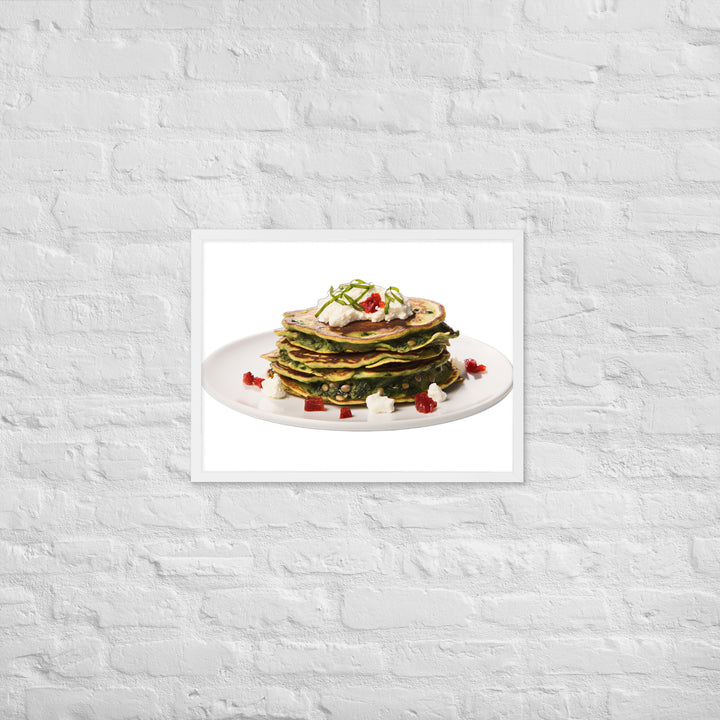 Savory Spinach Pancakes Framed poster 🤤 from Yumify.AI