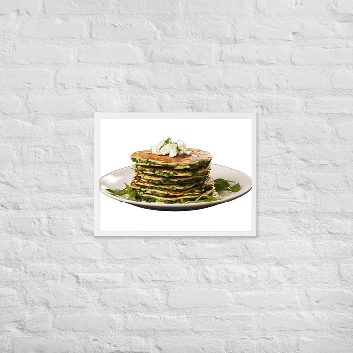 Savory Spinach Pancakes Framed poster 🤤 from Yumify.AI