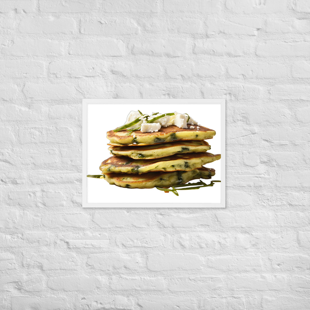 Savory Spinach Pancakes Framed poster 🤤 from Yumify.AI