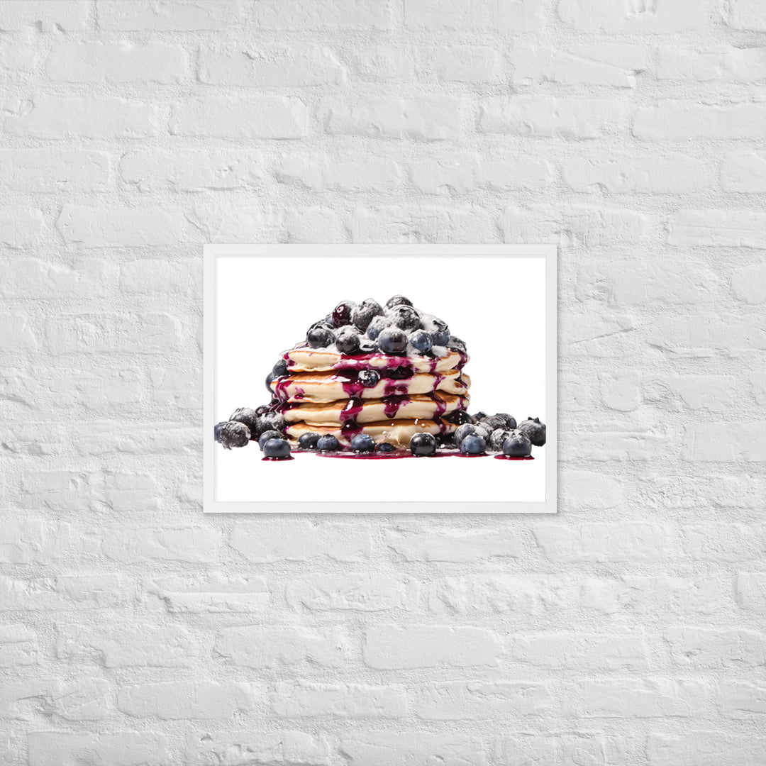 Blueberry Burst Pancakes Framed poster 🤤 from Yumify.AI