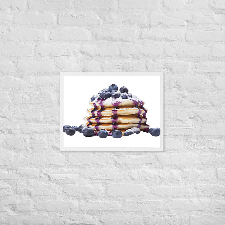 Blueberry Burst Pancakes Framed poster 🤤 from Yumify.AI