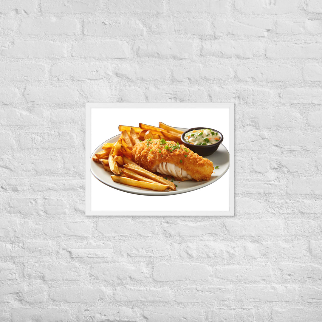 Panko Crusted Fish and Chips Framed poster 🤤 from Yumify.AI