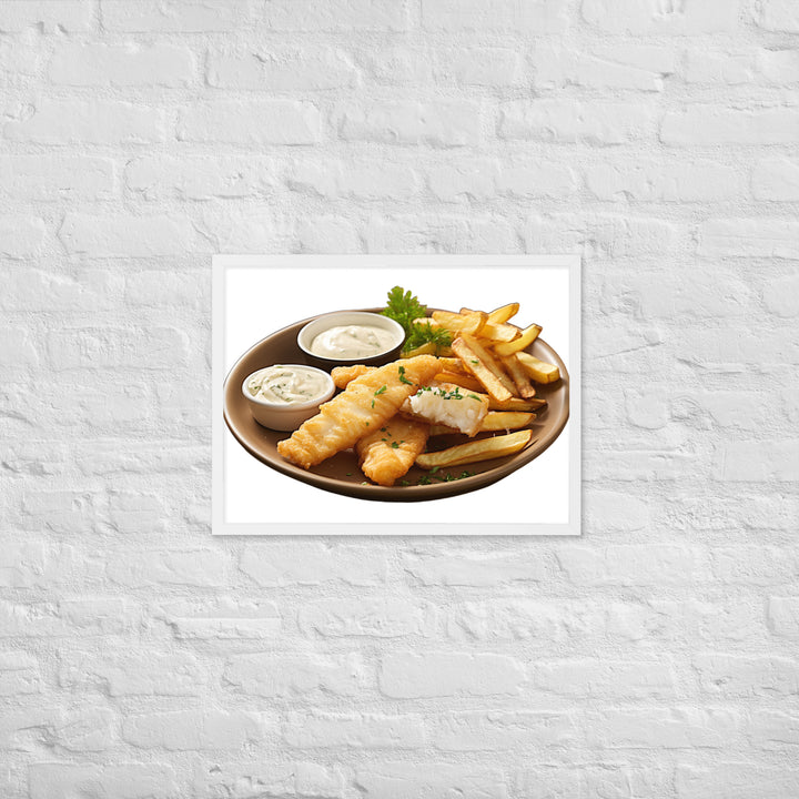 Lemon Herb Fish and Chips Framed poster 🤤 from Yumify.AI