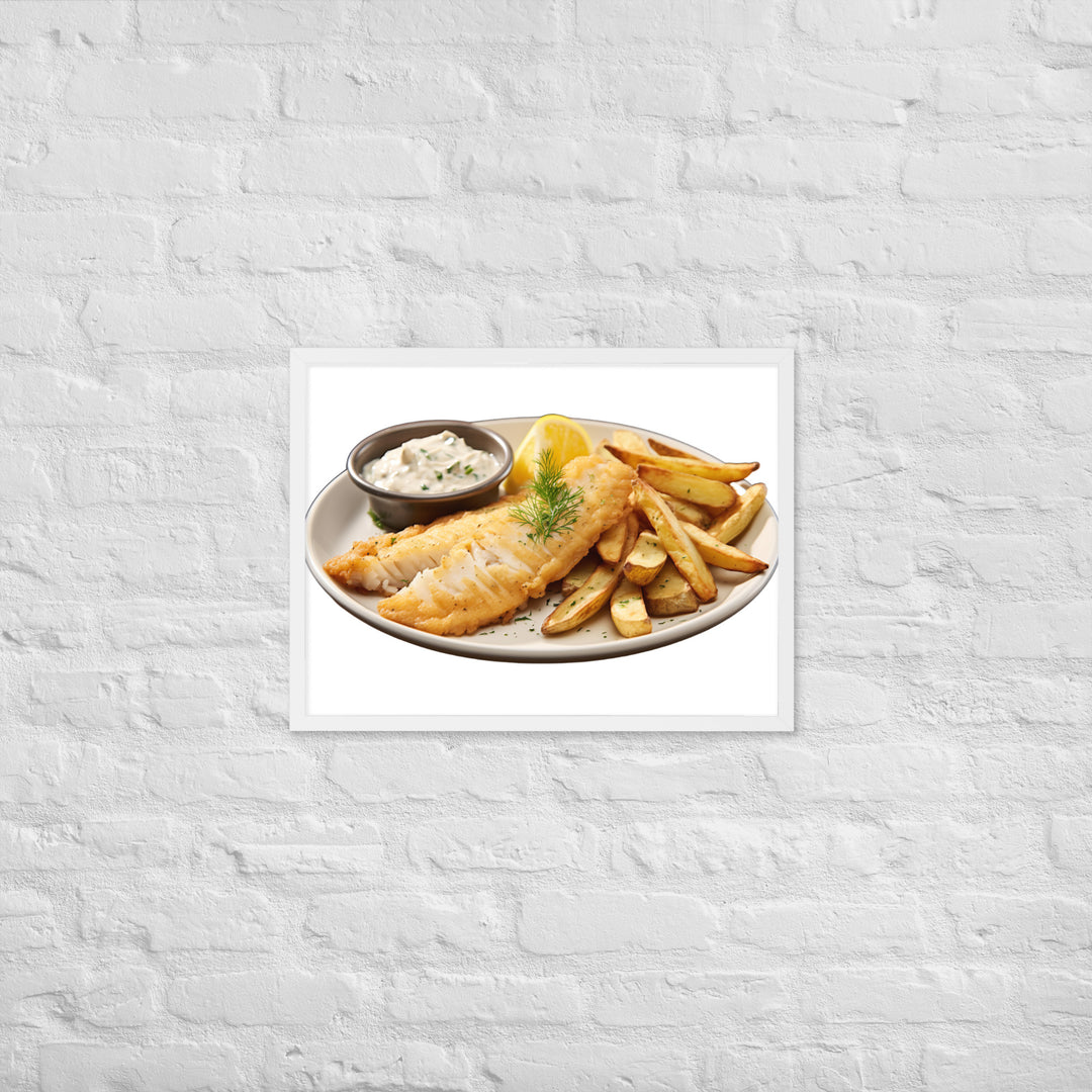 Lemon Herb Fish and Chips Framed poster 🤤 from Yumify.AI