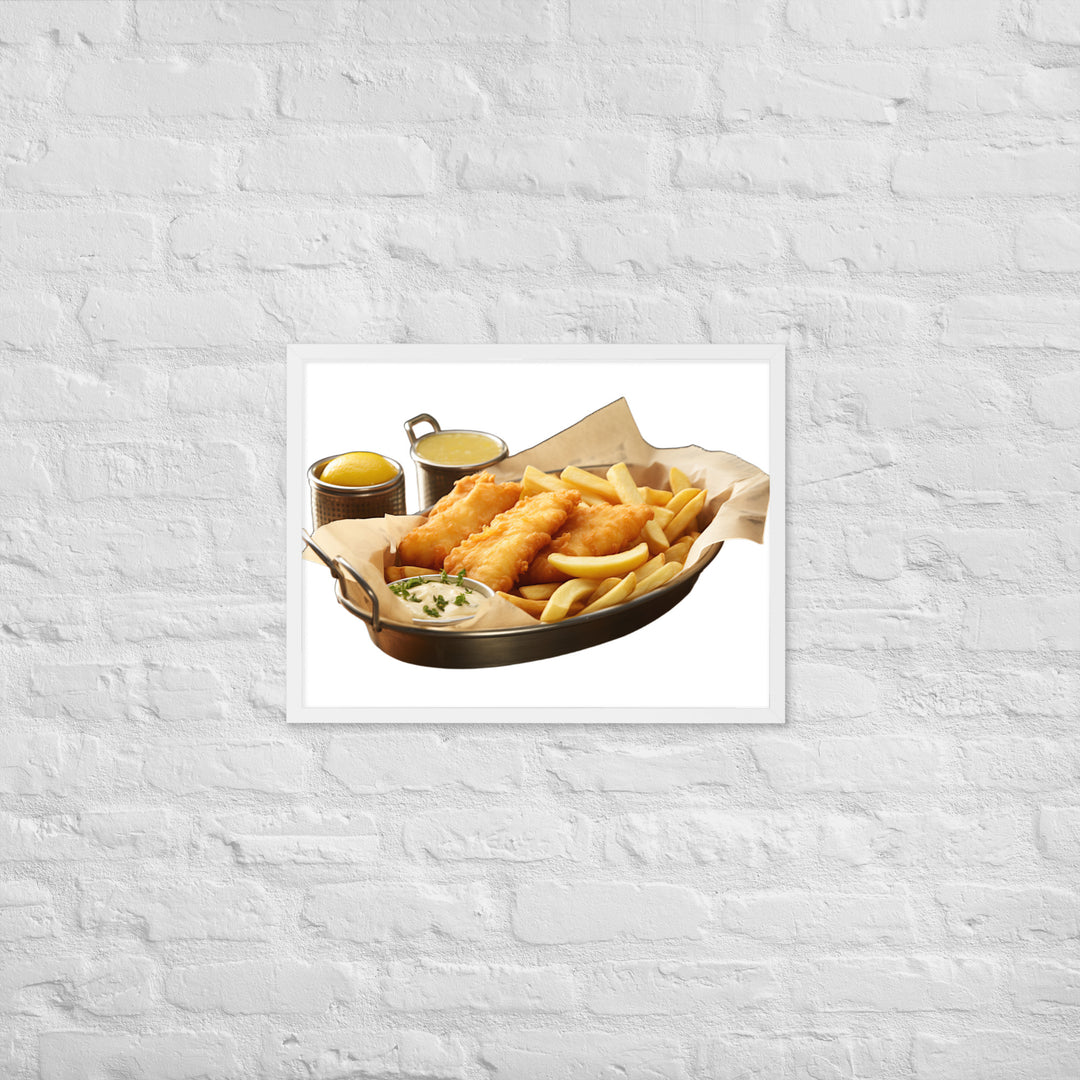 Classic Golden Fish and Chips Framed poster 🤤 from Yumify.AI