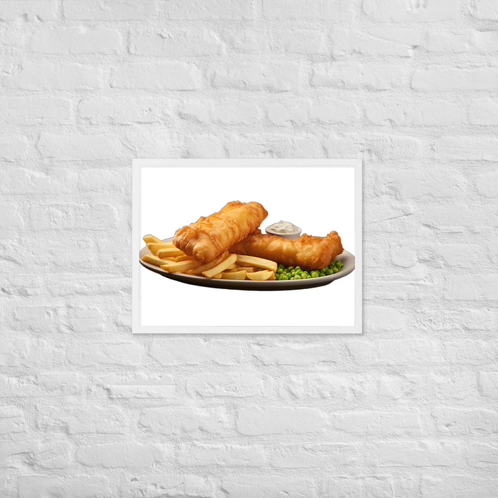 Beer Battered Fish and Chips Framed poster 🤤 from Yumify.AI