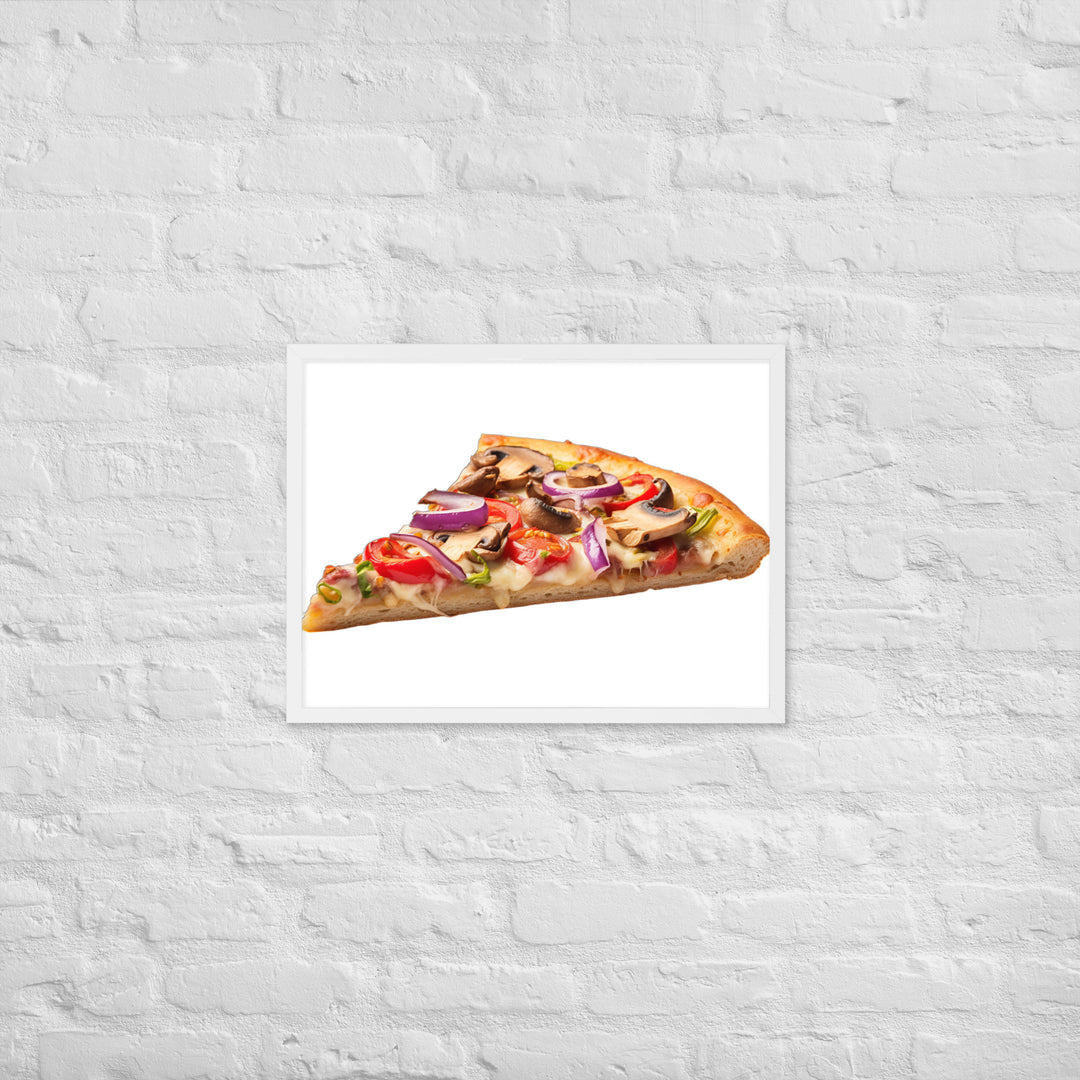 Veggie Delight Pizza Slice Framed poster 🤤 from Yumify.AI