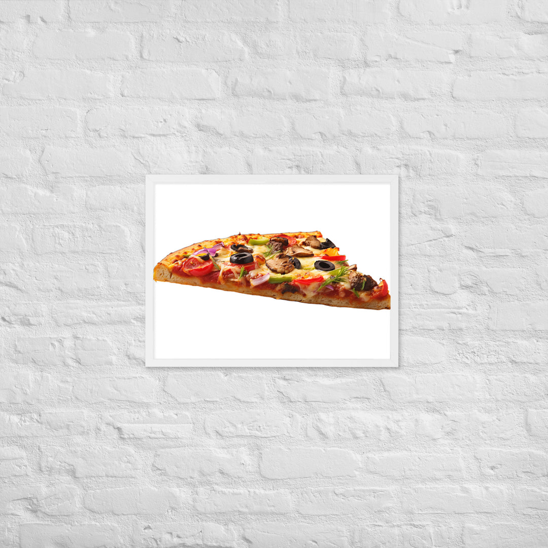 Veggie Delight Pizza Slice Framed poster 🤤 from Yumify.AI