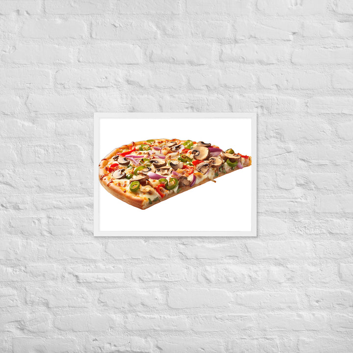 Veggie Delight Pizza Slice Framed poster 🤤 from Yumify.AI