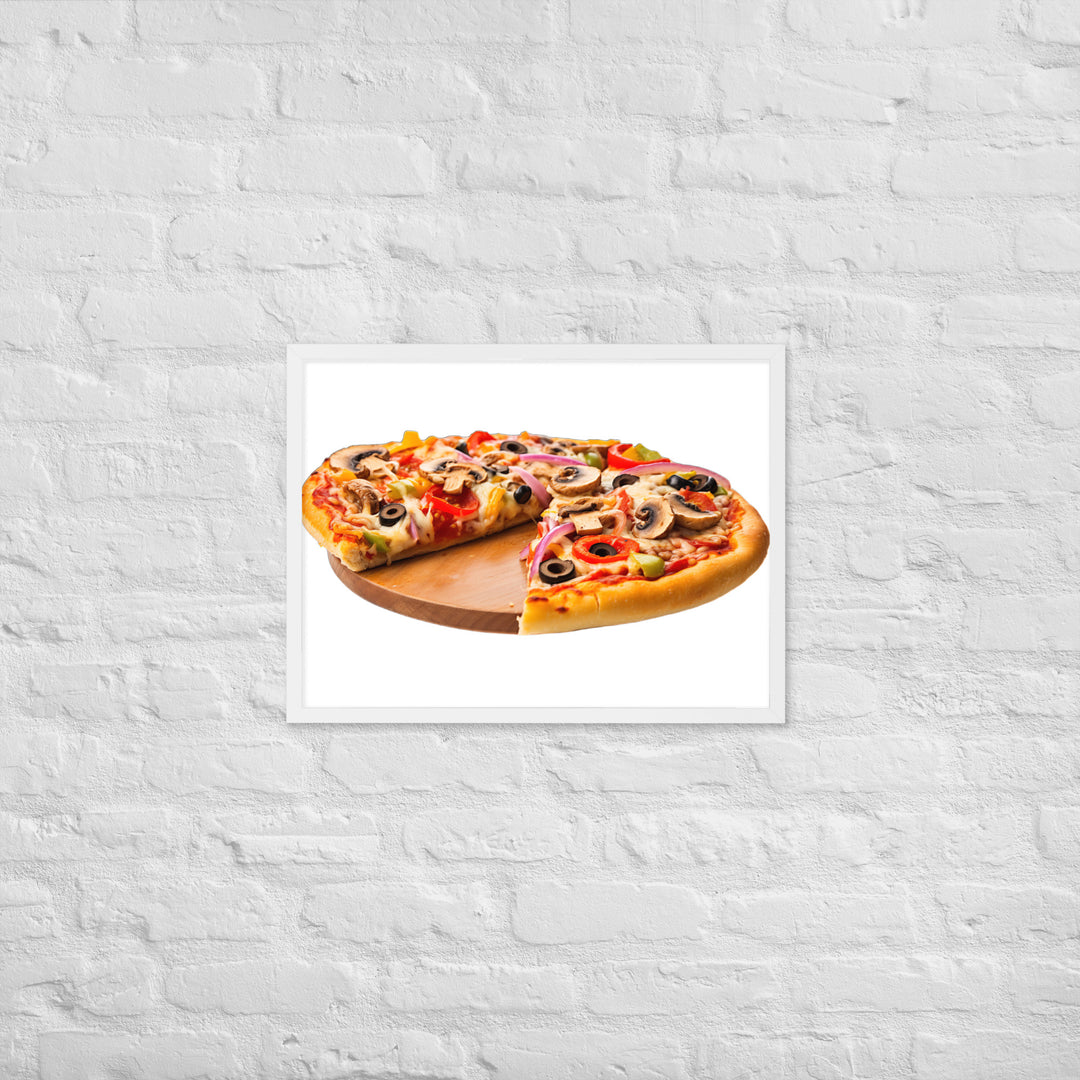 Veggie Delight Pizza Slice Framed poster 🤤 from Yumify.AI