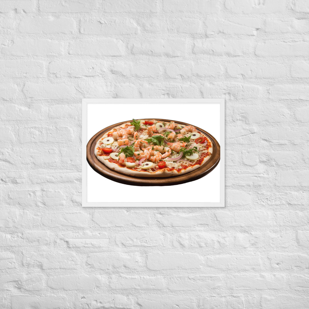 Seafood Supreme Pizza Framed poster 🤤 from Yumify.AI