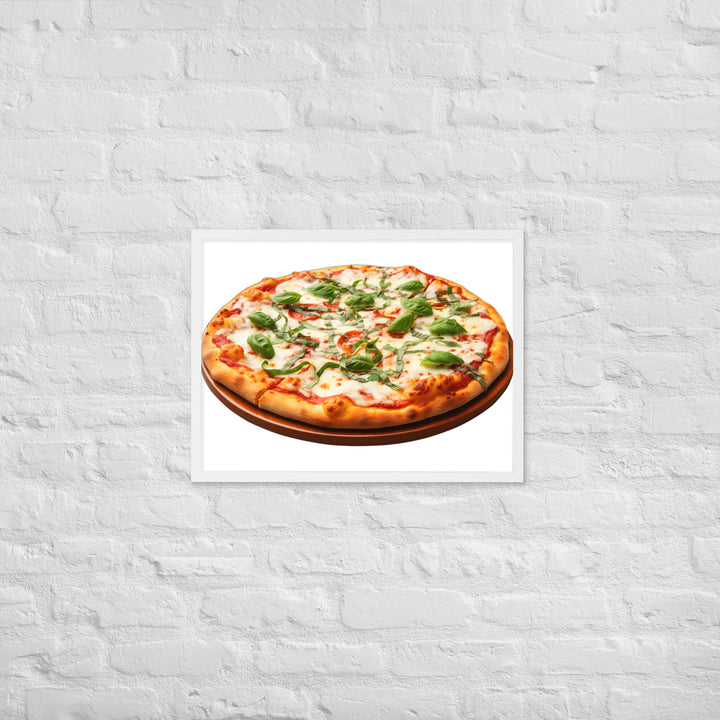 Cheese Dripping Margherita Pizza Framed poster 🤤 from Yumify.AI