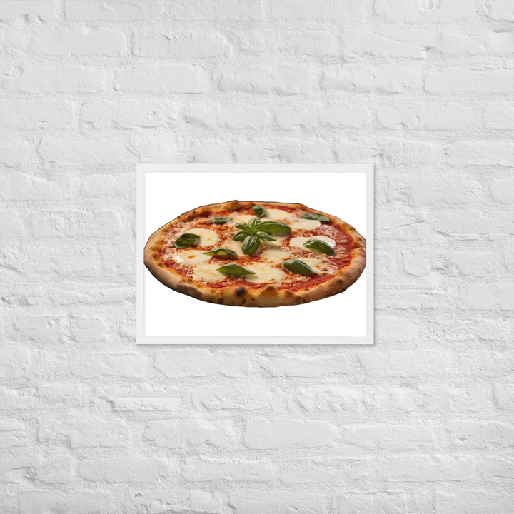 Cheese Dripping Margherita Pizza Framed poster 🤤 from Yumify.AI