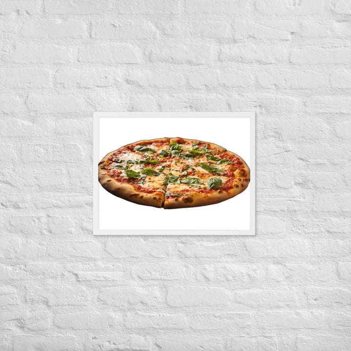 Cheese Dripping Margherita Pizza Framed poster 🤤 from Yumify.AI