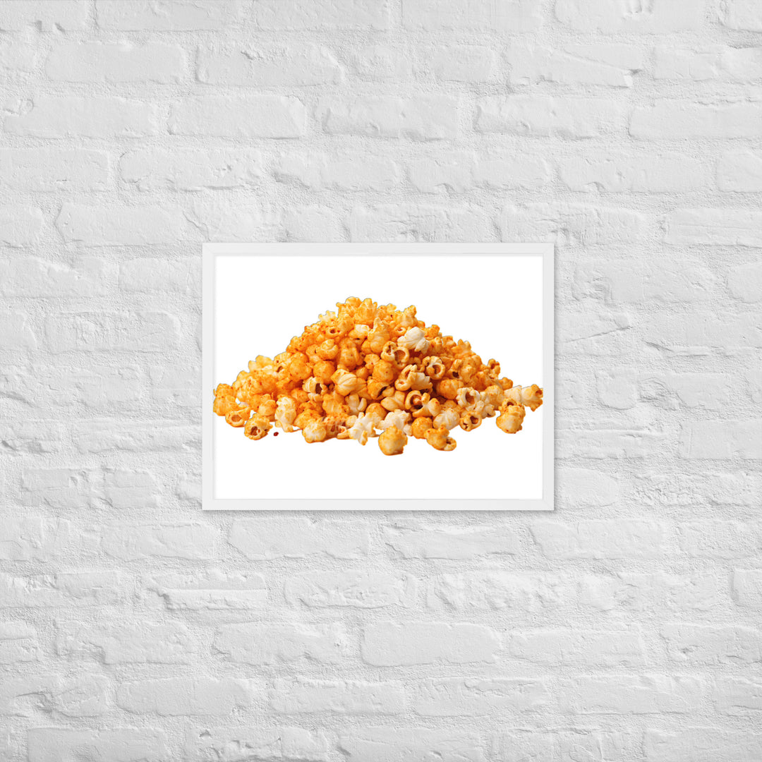 Spicy Cheese Popcorn Framed poster 🤤 from Yumify.AI