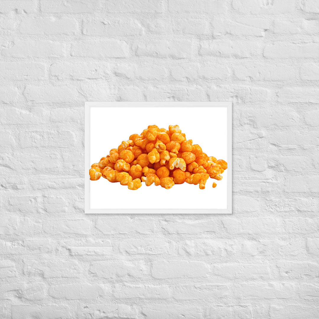 Spicy Cheese Popcorn Framed poster 🤤 from Yumify.AI