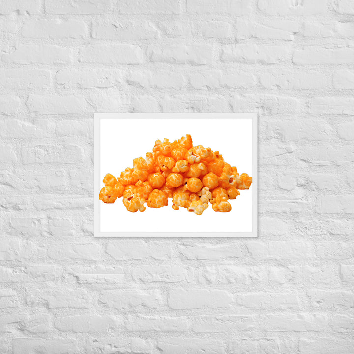 Spicy Cheese Popcorn Framed poster 🤤 from Yumify.AI