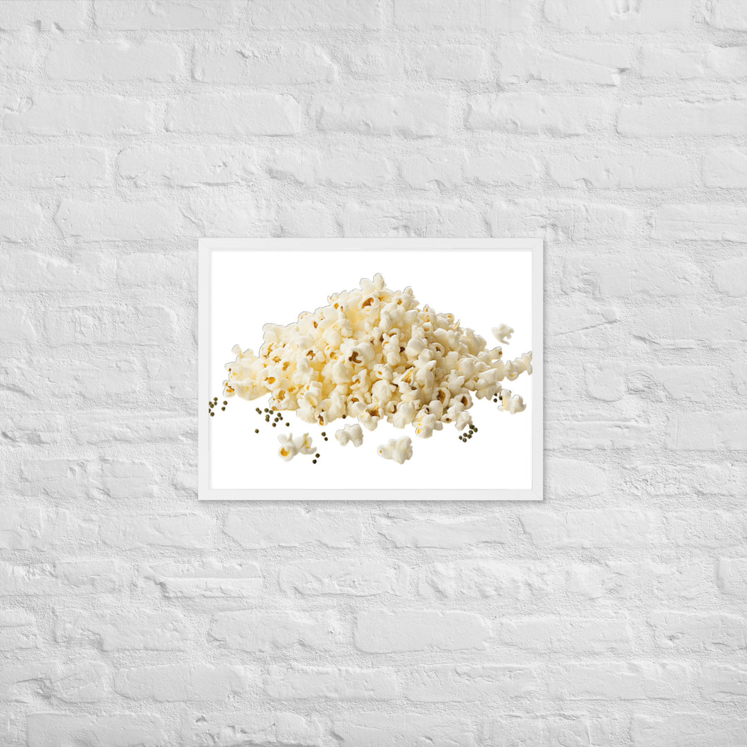 Sea Salt and Olive Oil Popcorn Framed poster 🤤 from Yumify.AI