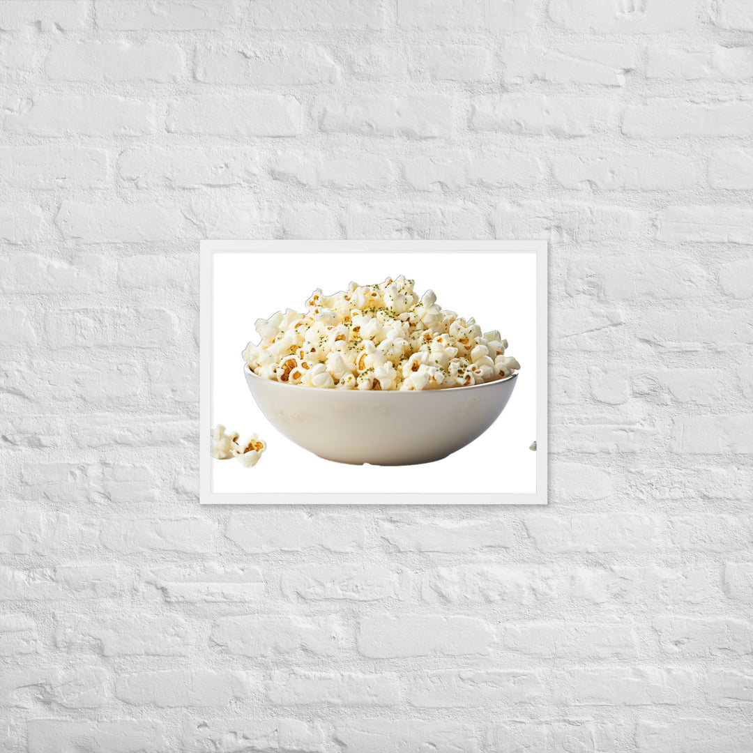 Sea Salt and Olive Oil Popcorn Framed poster 🤤 from Yumify.AI