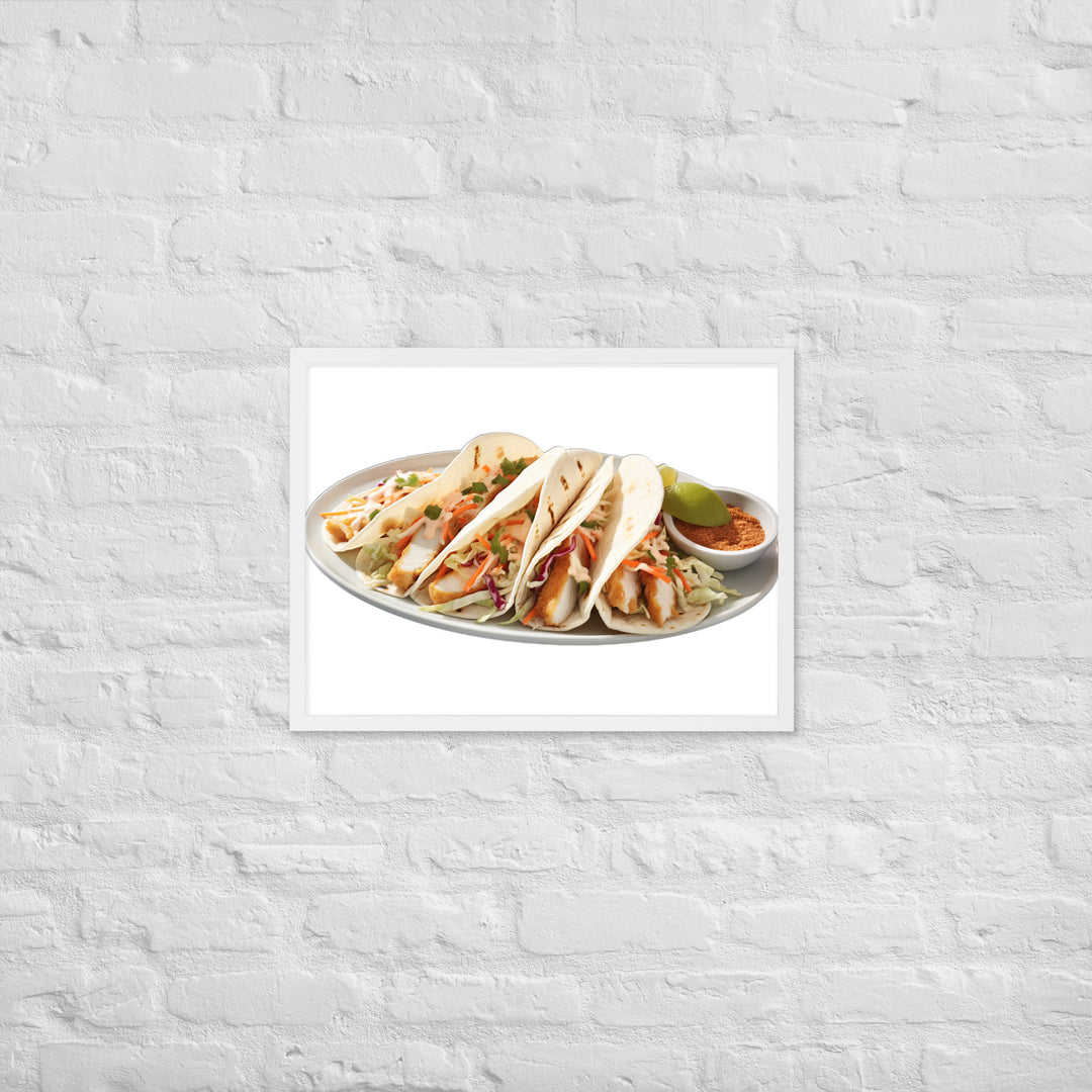 Soft Fish Tacos Delight Framed poster 🤤 from Yumify.AI