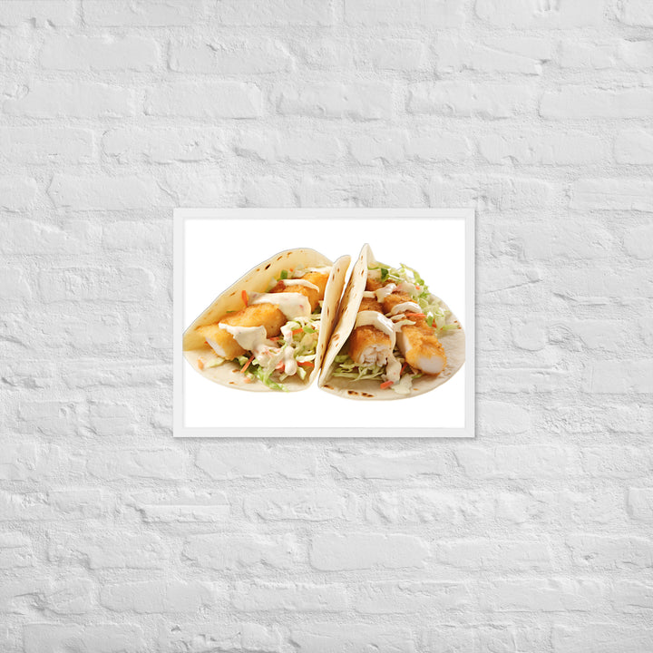 Soft Fish Tacos Delight Framed poster 🤤 from Yumify.AI