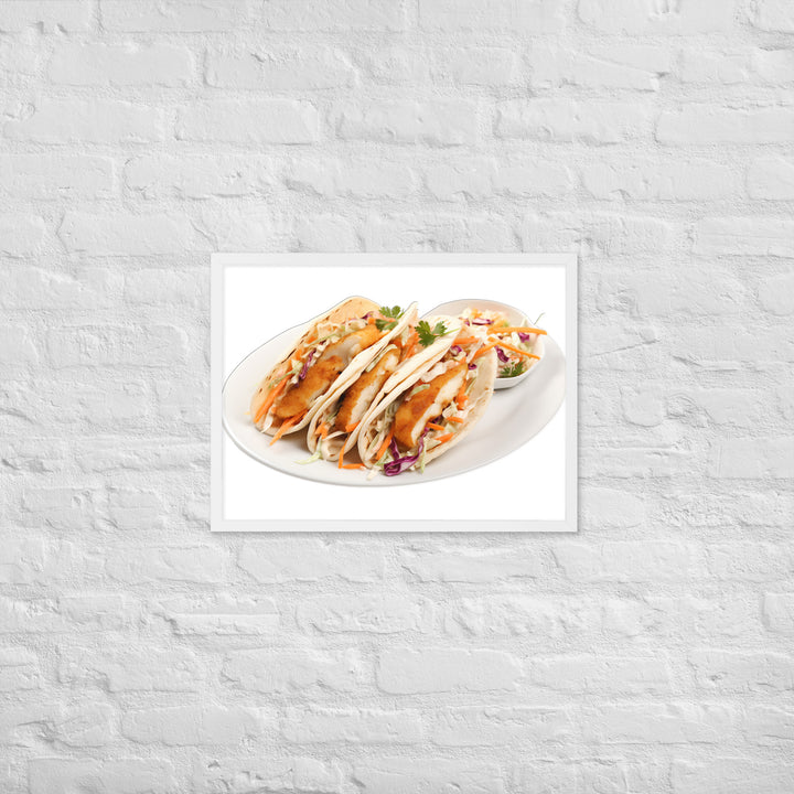 Soft Fish Tacos Delight Framed poster 🤤 from Yumify.AI