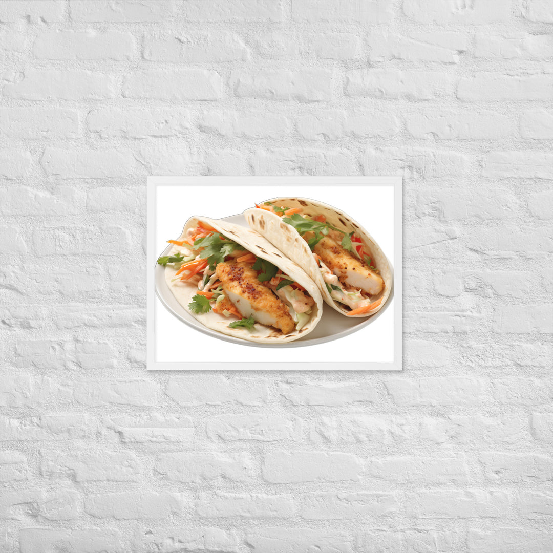 Soft Fish Tacos Delight Framed poster 🤤 from Yumify.AI