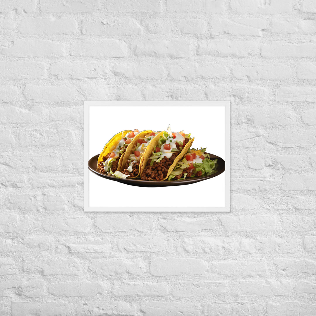 Crispy Beef Tacos Feast Framed poster 🤤 from Yumify.AI