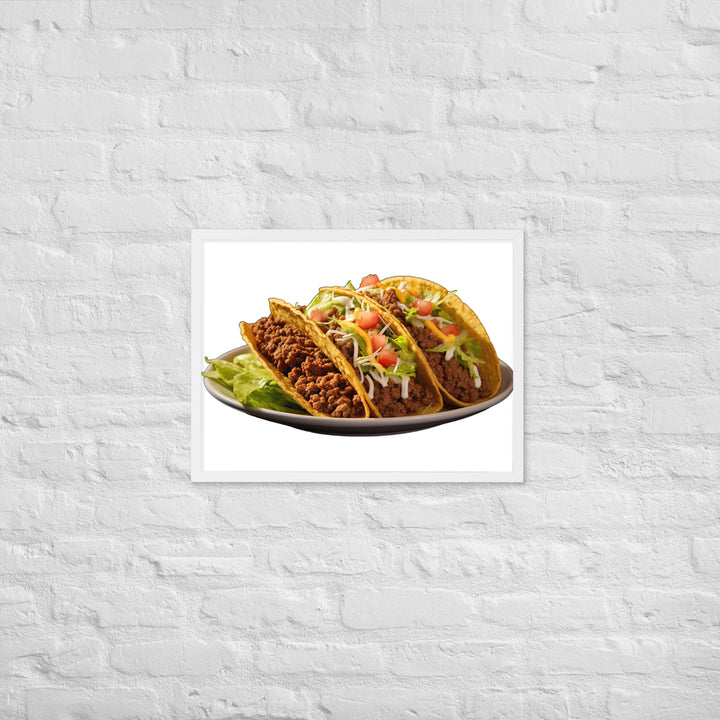 Crispy Beef Tacos Feast Framed poster 🤤 from Yumify.AI