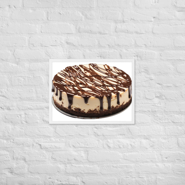 Chocolate Drizzle Cheesecake Framed poster 🤤 from Yumify.AI