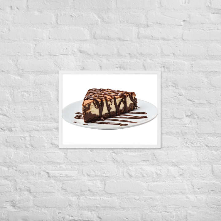 Chocolate Drizzle Cheesecake Framed poster 🤤 from Yumify.AI