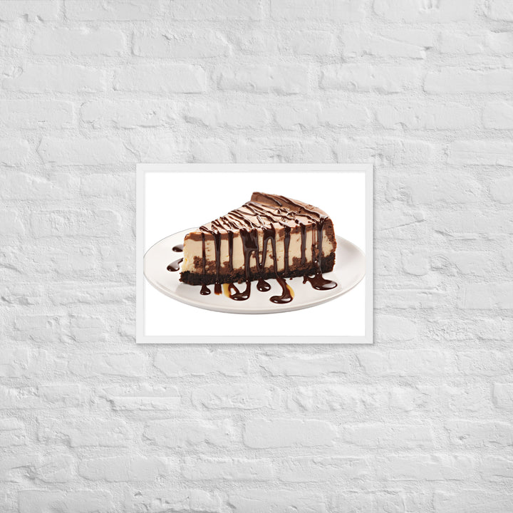 Chocolate Drizzle Cheesecake Framed poster 🤤 from Yumify.AI