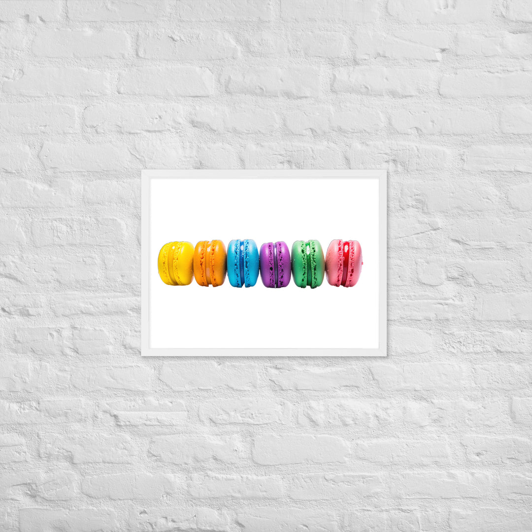 Rainbow Macarons Framed poster 🤤 from Yumify.AI