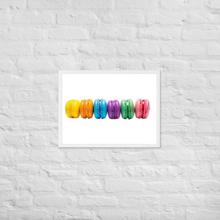 Rainbow Macarons Framed poster 🤤 from Yumify.AI