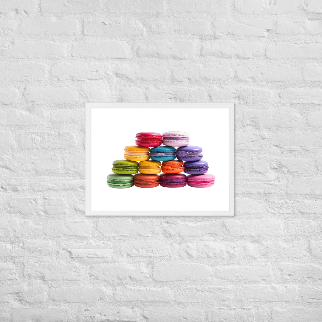 Rainbow Macarons Framed poster 🤤 from Yumify.AI