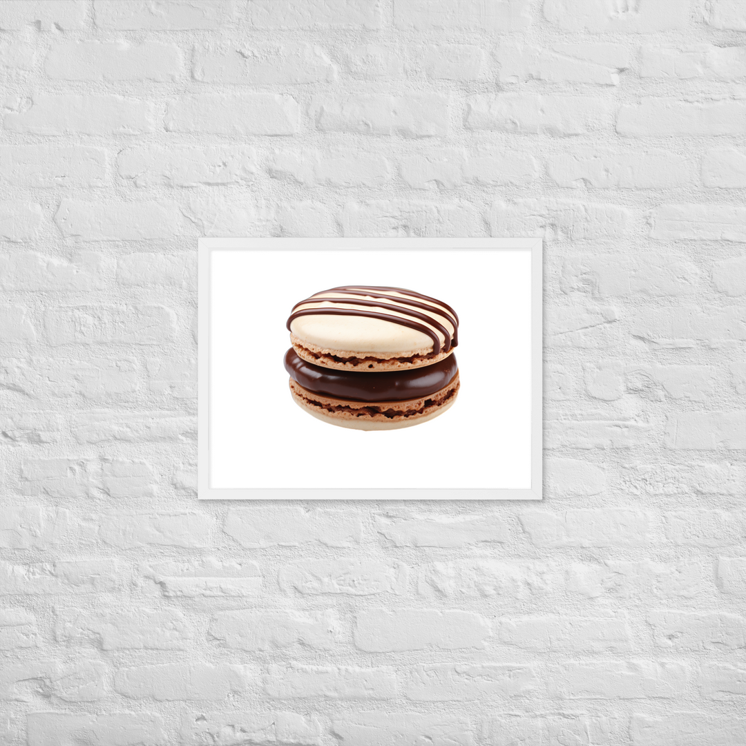 Chocolate Dipped Macaron Framed poster 🤤 from Yumify.AI