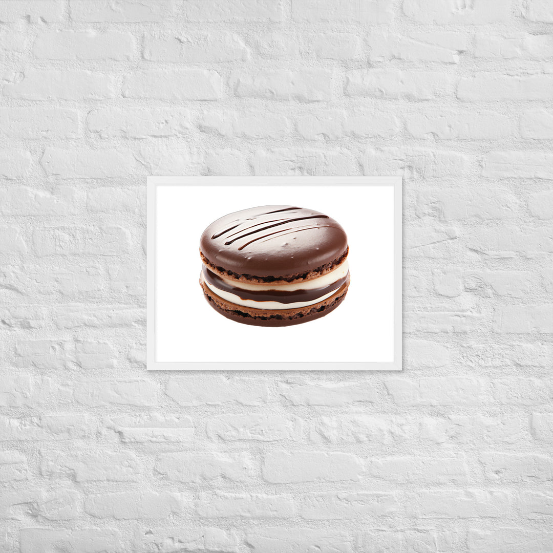 Chocolate Dipped Macaron Framed poster 🤤 from Yumify.AI