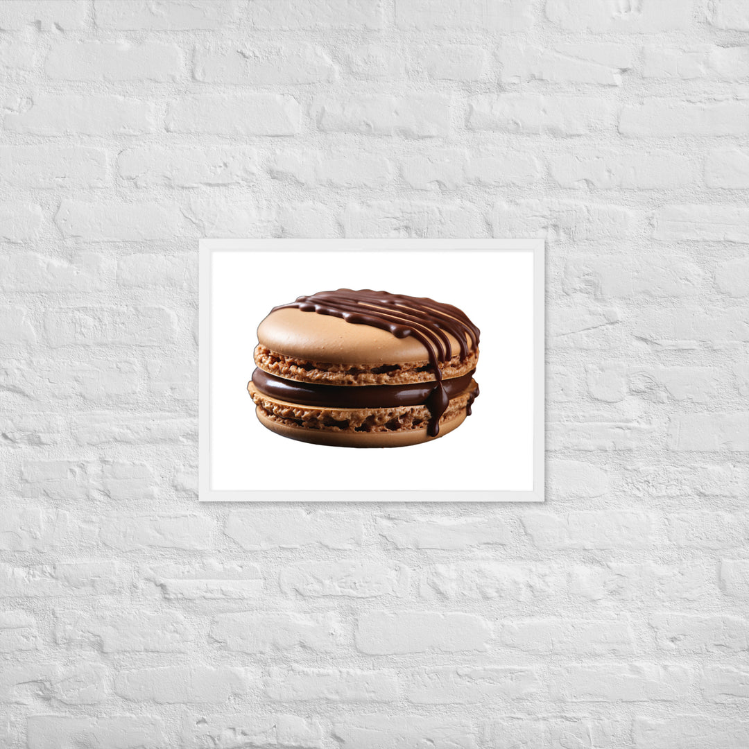 Chocolate Dipped Macaron Framed poster 🤤 from Yumify.AI