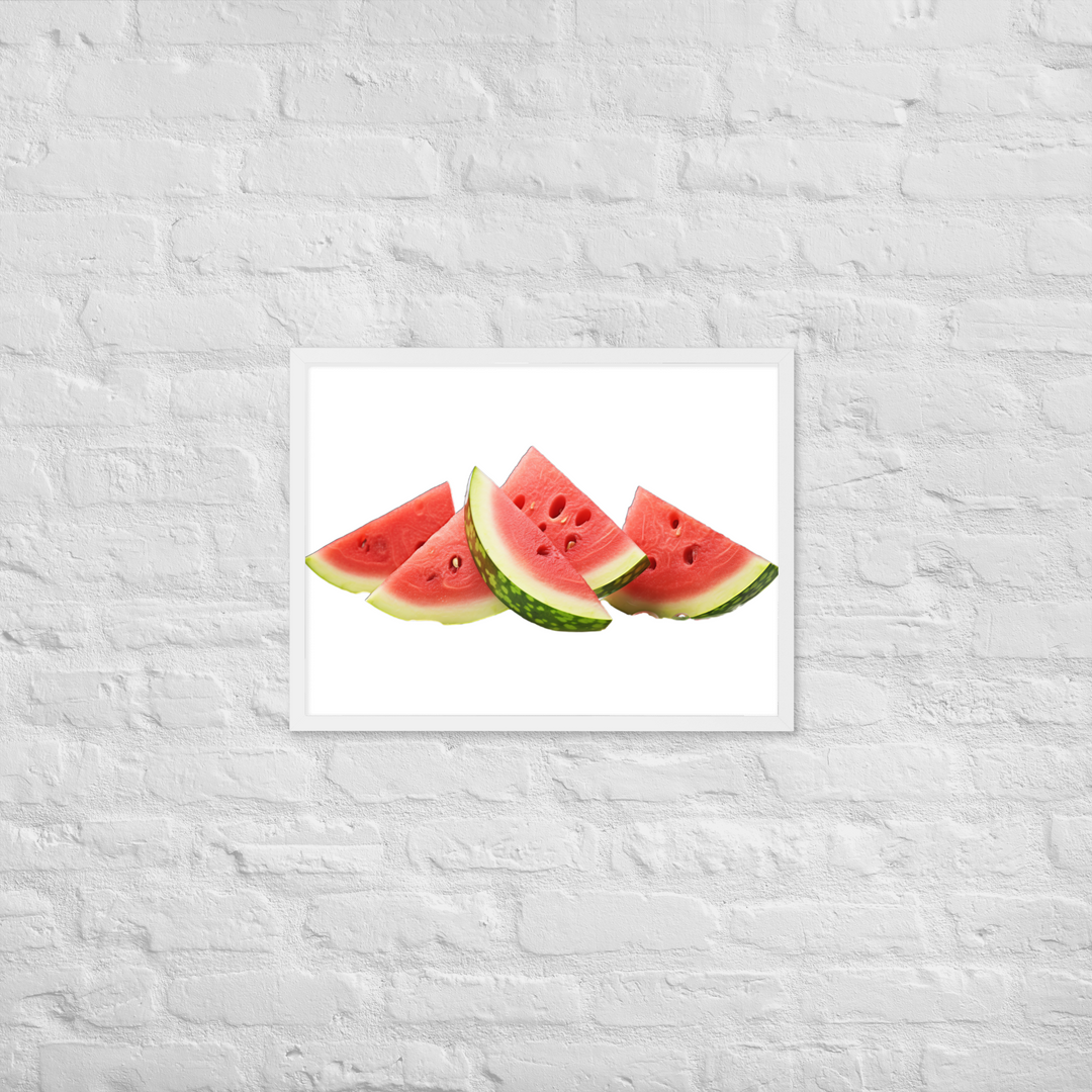 Juicy Watermelon Slices Framed poster 🤤 from Yumify.AI