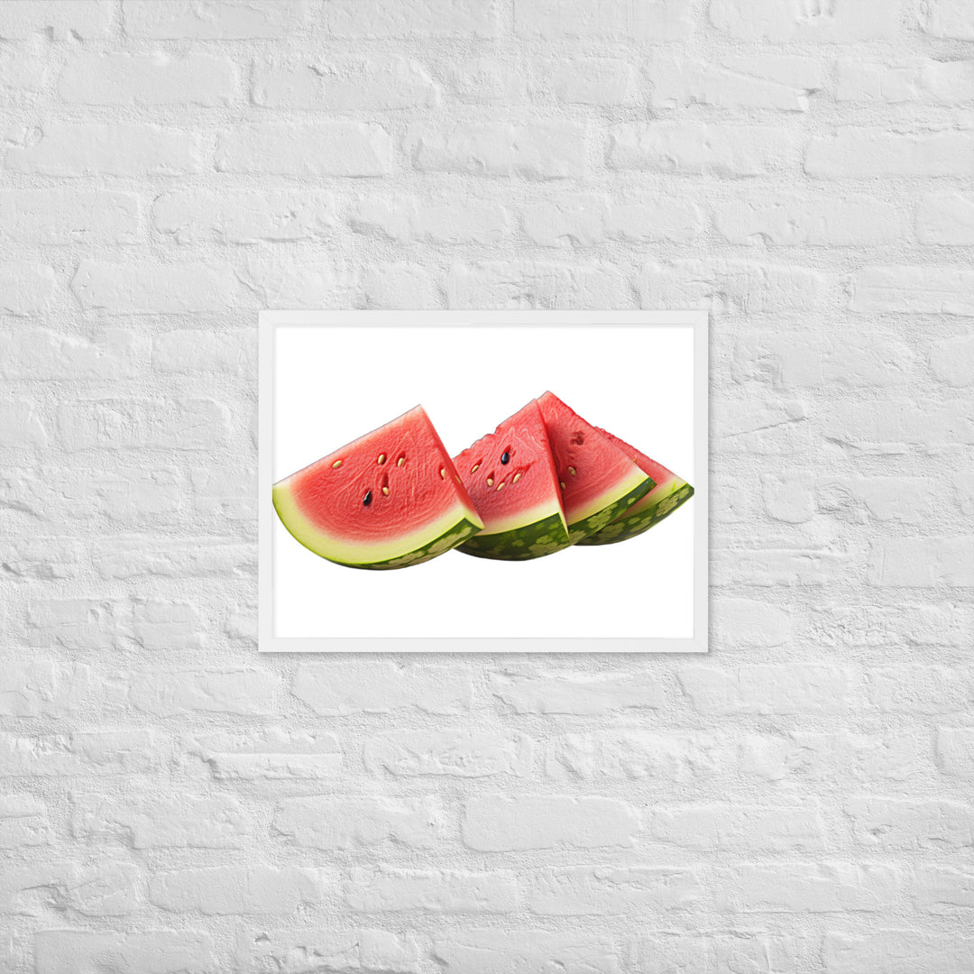 Juicy Watermelon Slices Framed poster 🤤 from Yumify.AI