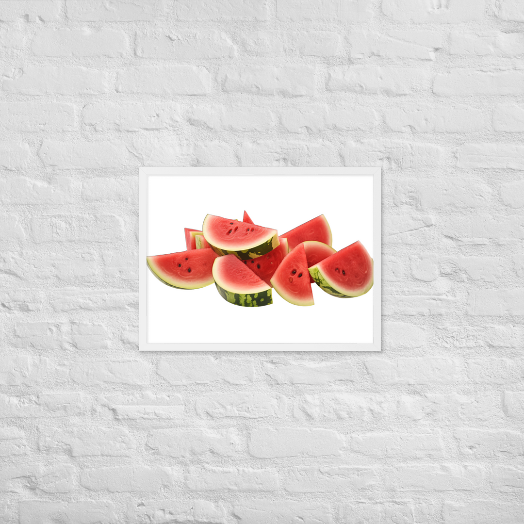 Juicy Watermelon Slices Framed poster 🤤 from Yumify.AI