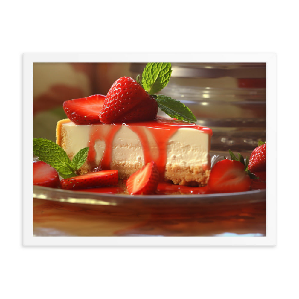 Strawberry Cheesecake Framed poster 🤤 from Yumify.AI