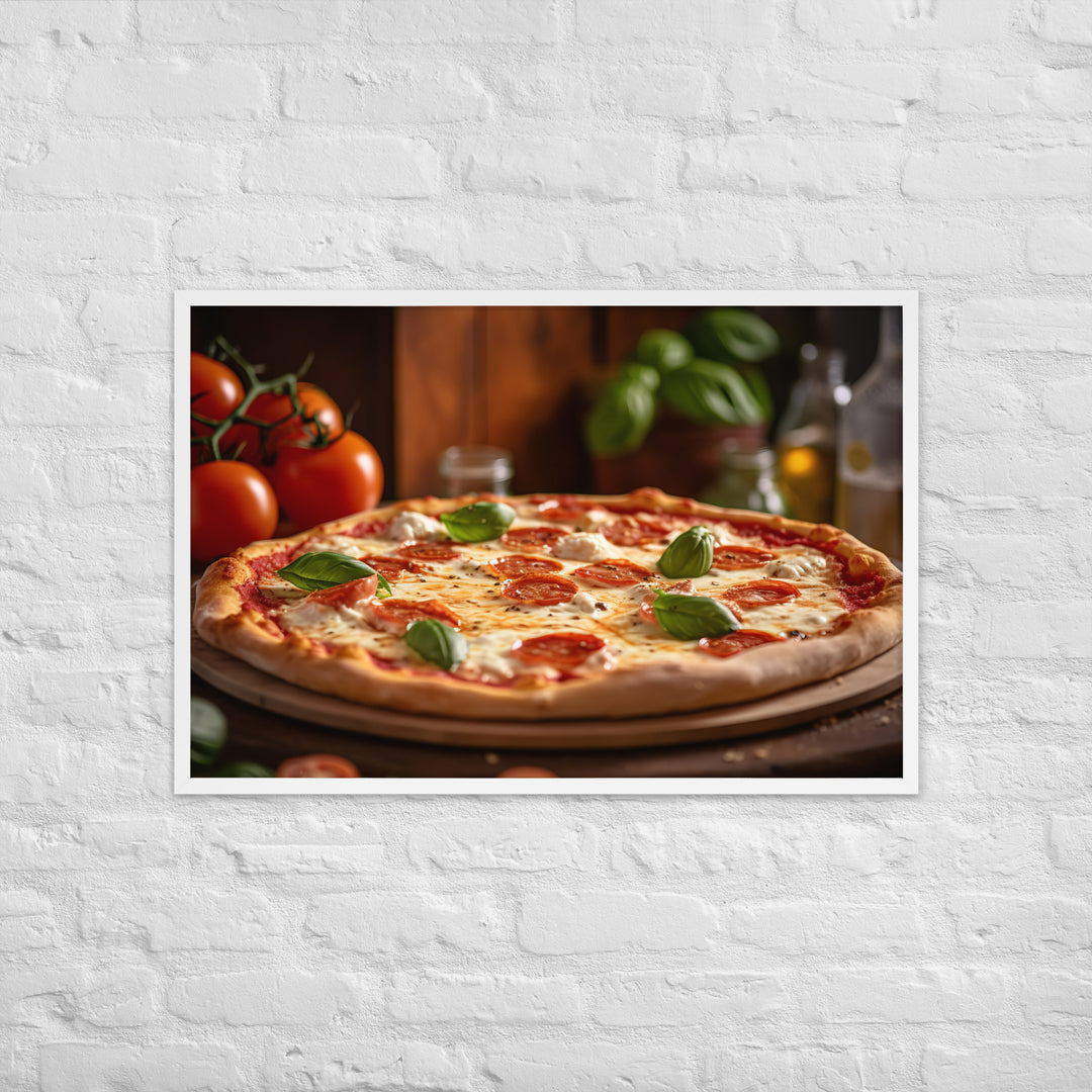 Pizza Margherita Framed poster 🤤 from Yumify.AI