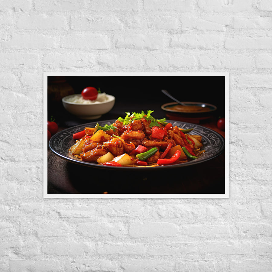 Sweet and Sour Pork Framed poster 🤤 from Yumify.AI