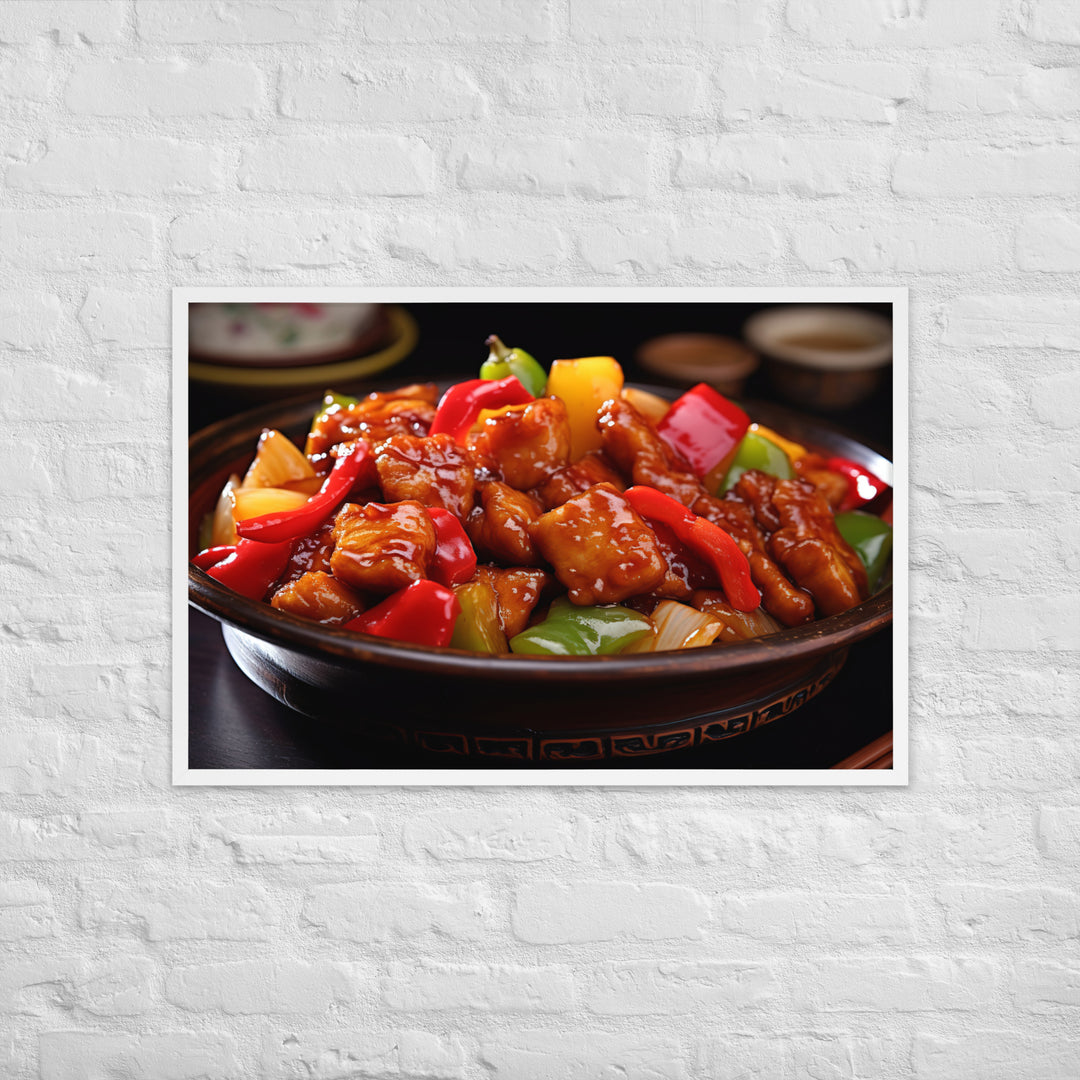 Sweet and Sour Pork Framed poster 🤤 from Yumify.AI