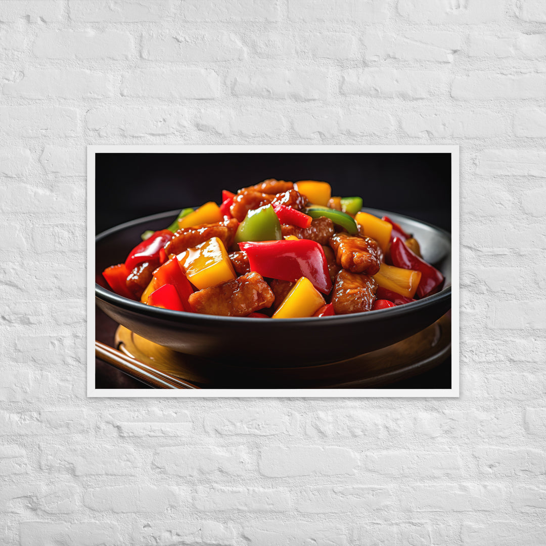 Sweet and Sour Pork Framed poster 🤤 from Yumify.AI