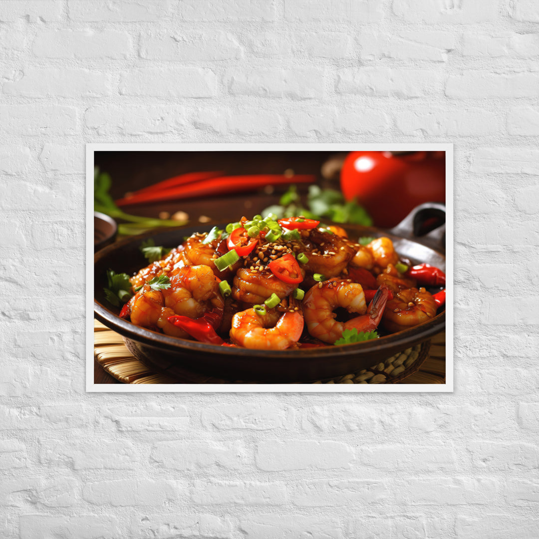 Kung Pao Shrimp Framed poster 🤤 from Yumify.AI