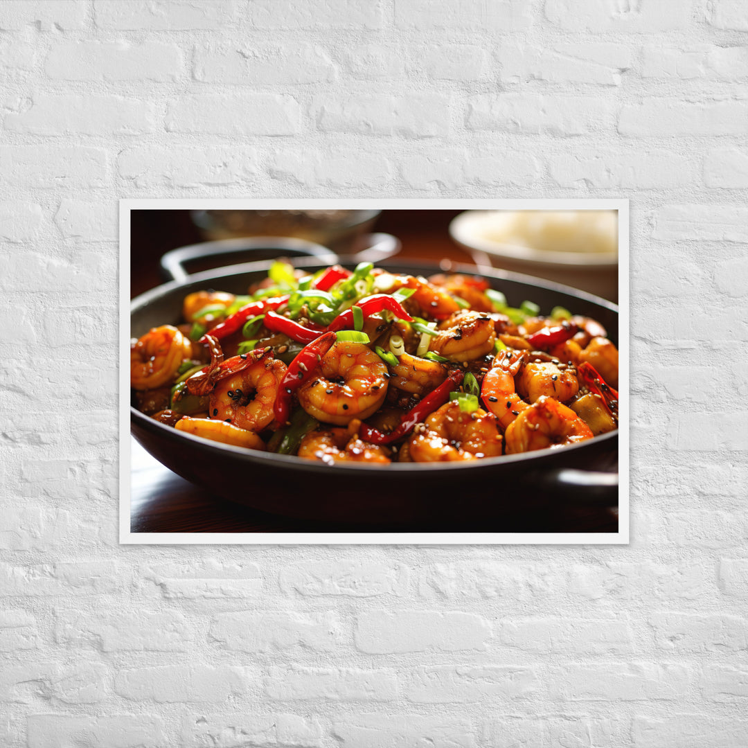 Kung Pao Shrimp Framed poster 🤤 from Yumify.AI