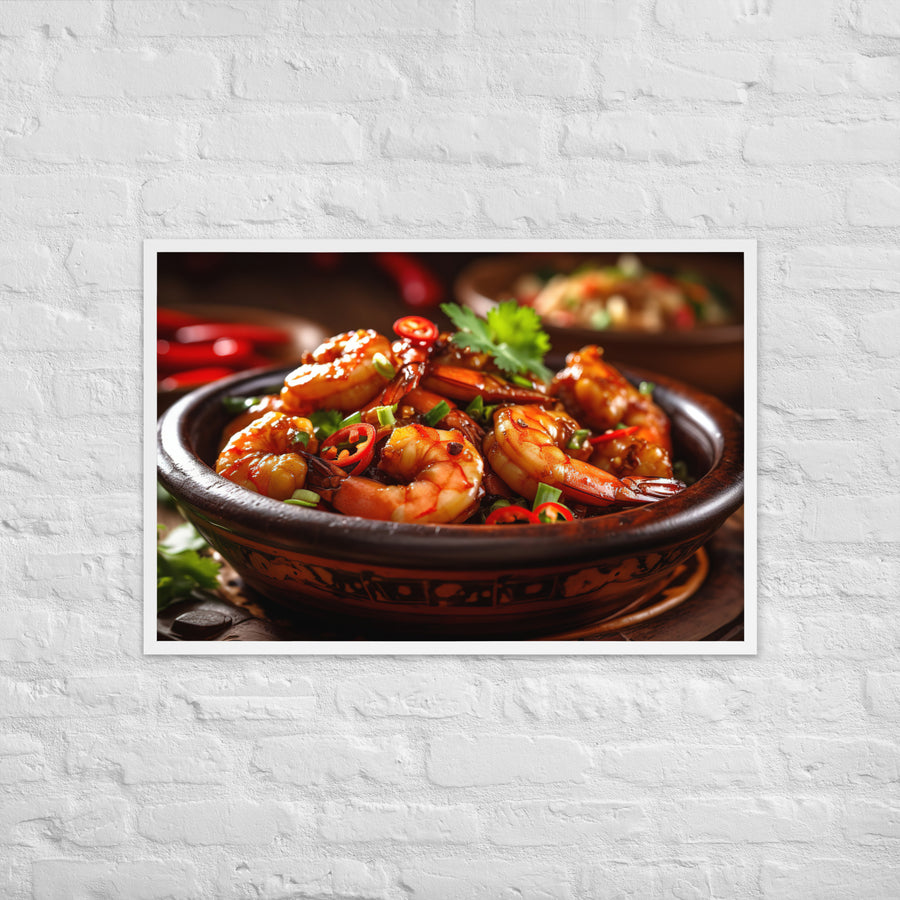 Kung Pao Shrimp Framed poster 🤤 from Yumify.AI